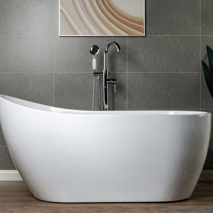 WOODBRIDGE WOODBRIDGEE F0001BNVT Contemporary Single Handle Floor Mount Freestanding Tub Filler Faucet with Hand shower