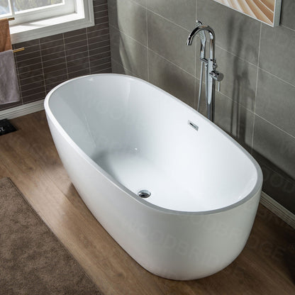WOODBRIDGE WOODBRIDGEE Contemporary Single Handle Floor Mount Freestanding Tub Filler Faucet with Hand Shower