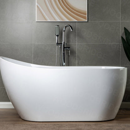 WOODBRIDGE WOODBRIDGEE Contemporary Single Handle Floor Mount Freestanding Tub Filler Faucet with Hand Shower