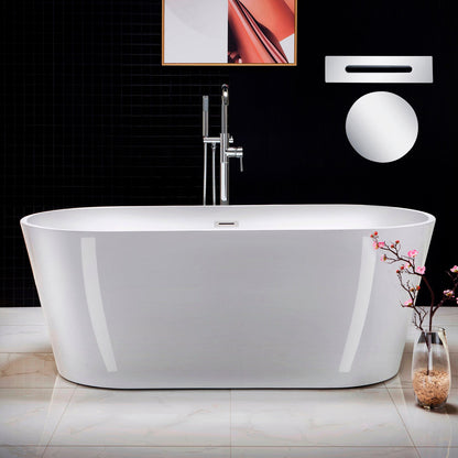 WOODBRIDGE 67" Acrylic Freestanding Bathtub Contemporary Soaking Tub