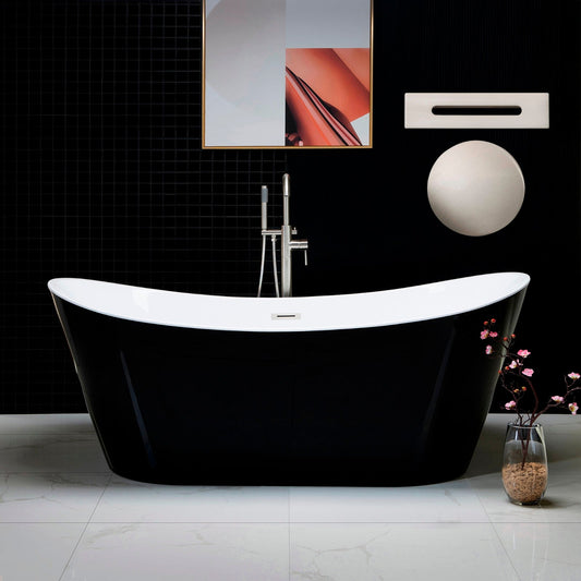 WOODBRIDGE B-1817 71" Acrylic Freestanding Bathtub Contemporary Soaking Tub