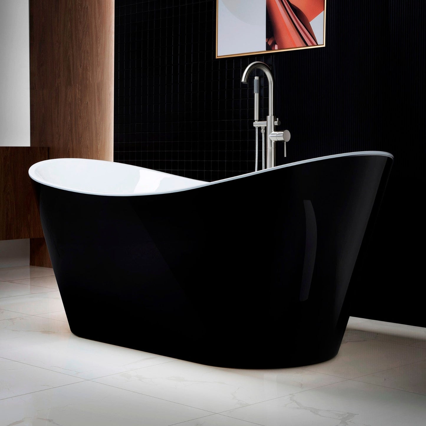 WOODBRIDGE B-1817 71" Acrylic Freestanding Bathtub Contemporary Soaking Tub