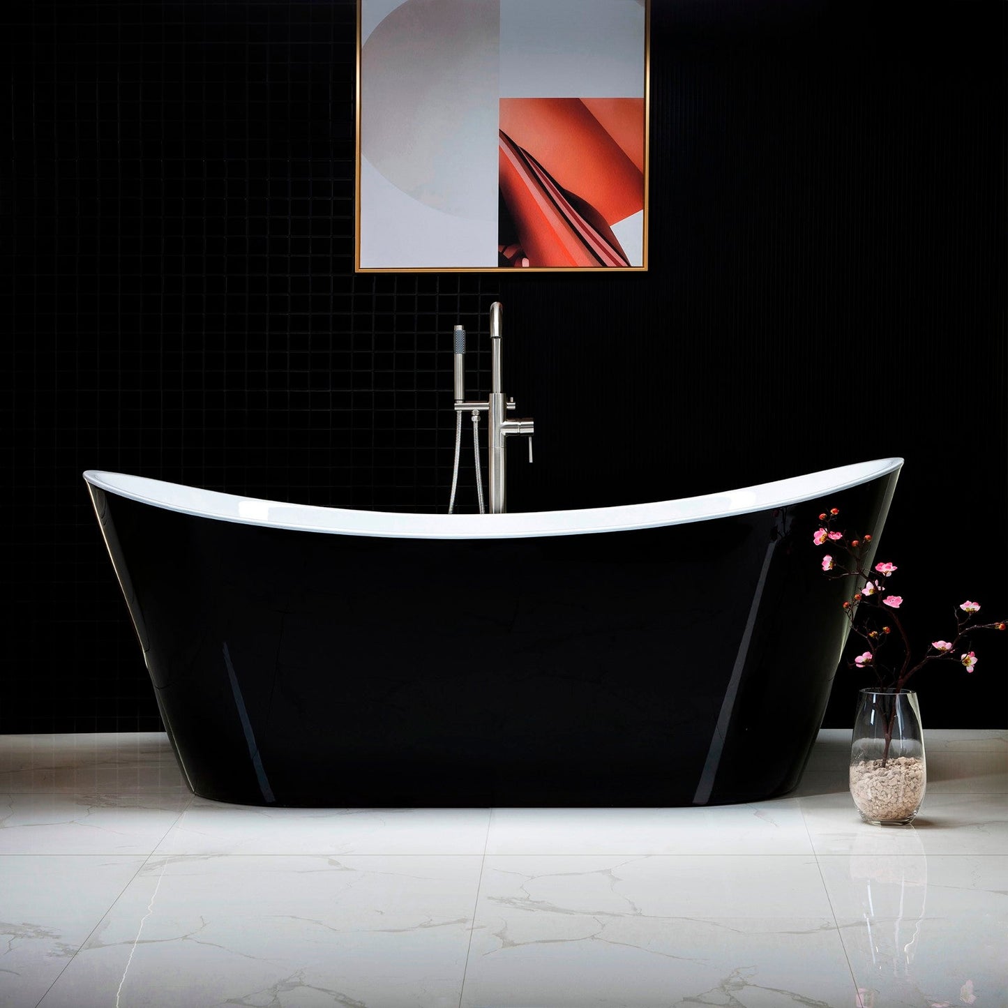 WOODBRIDGE B-1817 71" Acrylic Freestanding Bathtub Contemporary Soaking Tub
