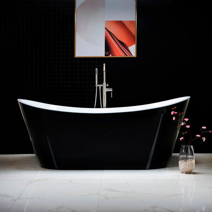 WOODBRIDGE B-1817 71" Acrylic Freestanding Bathtub Contemporary Soaking Tub