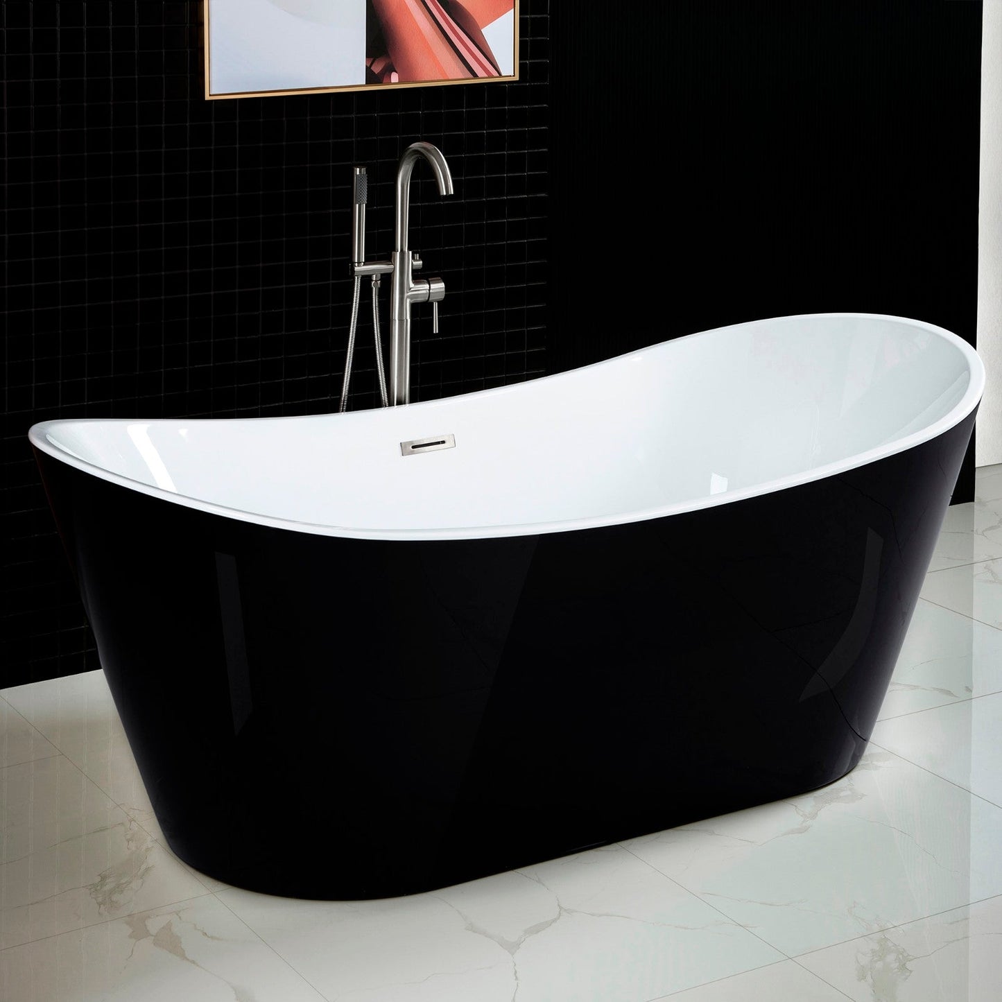 WOODBRIDGE B-1817 71" Acrylic Freestanding Bathtub Contemporary Soaking Tub