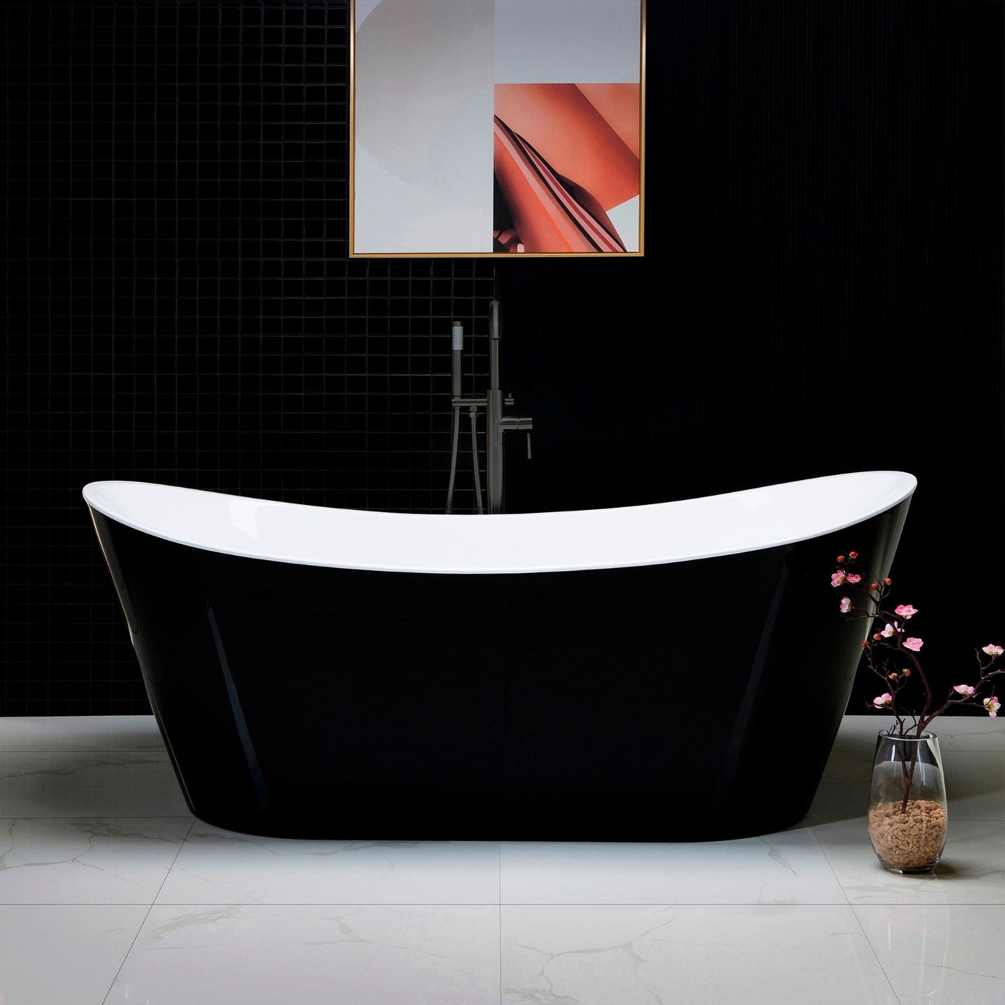 WOODBRIDGE B-1817 71" Acrylic Freestanding Bathtub Contemporary Soaking Tub