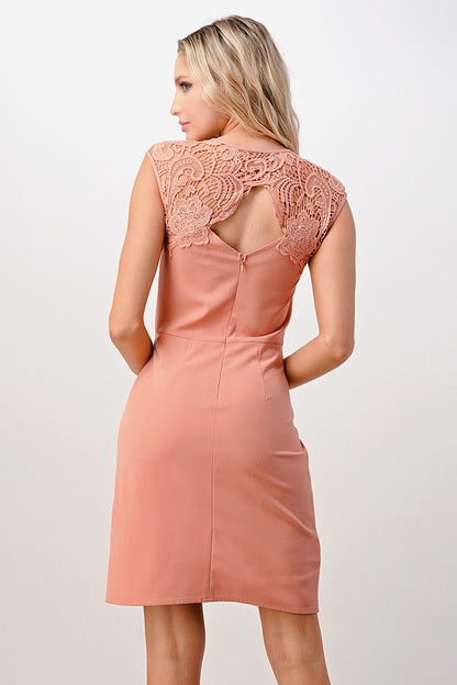 Floral Lace Shoulder Wrap Dress | Apparel | Kitchen + Metal