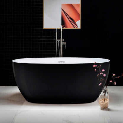 WOODBRIDGE 59" Acrylic Freestanding Bathtub Contemporary Soaking Tub