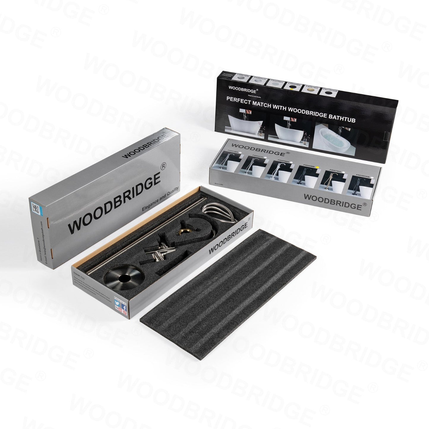 WOODBRIDGE WOODBRIDGEE Contemporary Single Handle Floor Mount Freestanding Tub Filler Faucet with Hand Shower