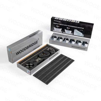 WOODBRIDGE WOODBRIDGEE Contemporary Single Handle Floor Mount Freestanding Tub Filler Faucet with Hand Shower