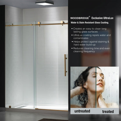 WOODBRIDGE MBSDC4876-B Frameless Shower Doors 44-48" Width x 76"Height with 3/8"(10mm) Clear Tempered Glass