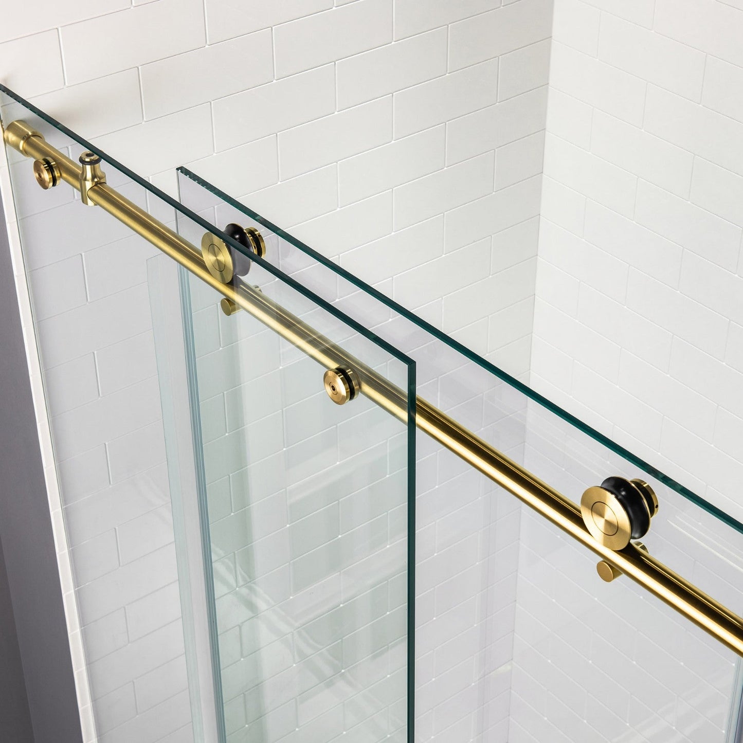 WOODBRIDGE MBSDC4876-B Frameless Shower Doors 44-48" Width x 76"Height with 3/8"(10mm) Clear Tempered Glass