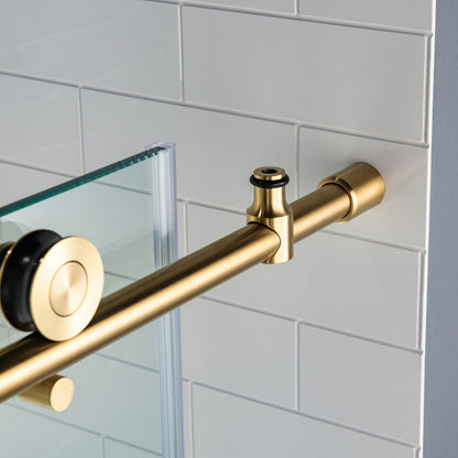 WOODBRIDGE MBSDC4876-B Frameless Shower Doors 44-48" Width x 76"Height with 3/8"(10mm) Clear Tempered Glass