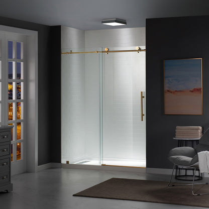 WOODBRIDGE MBSDC4876-B Frameless Shower Doors 44-48" Width x 76"Height with 3/8"(10mm) Clear Tempered Glass
