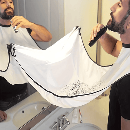 Men's Beard Shaving Apron – Hair Catcher Bib & Shaving Organizer, Easy Bathroom Cleanup, Grooming Gift for Him