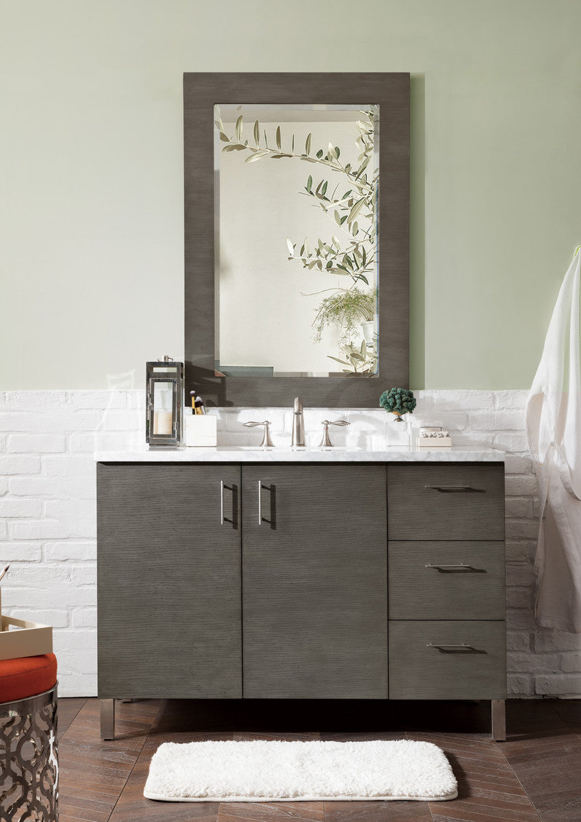 Metropolitan 48" Single Vanity Cabinet, Silver Oak