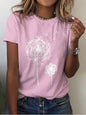 Dandelion Print Sleeveless Tank Top Polyester Women's Knit Tee