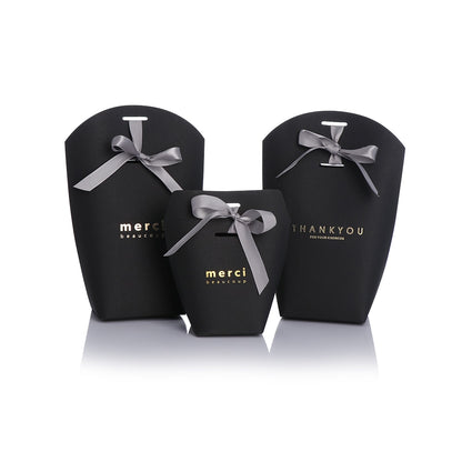 5pcs White Black Bronzing "Merci" Candy Bag French