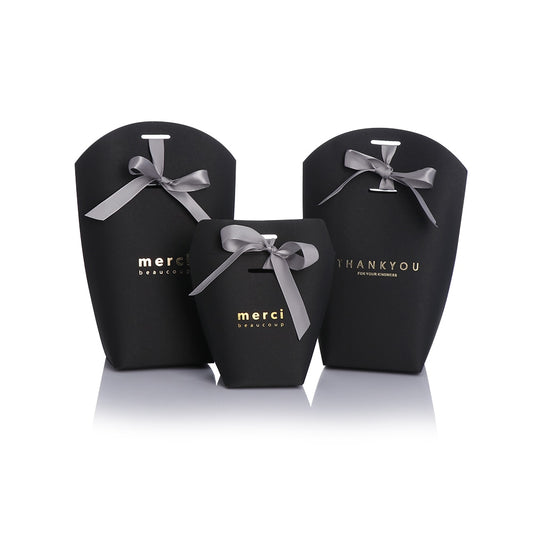 5pcs White Black Bronzing "Merci" Candy Bag French