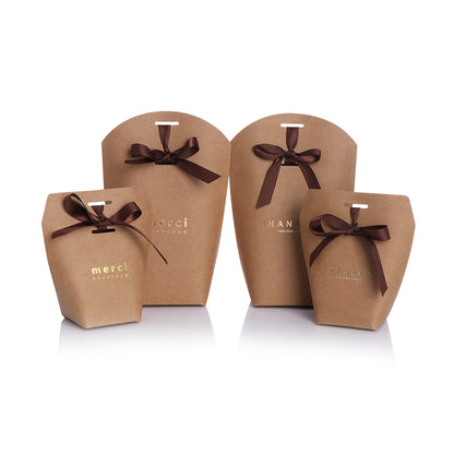 5pcs White Black Bronzing "Merci" Candy Bag French