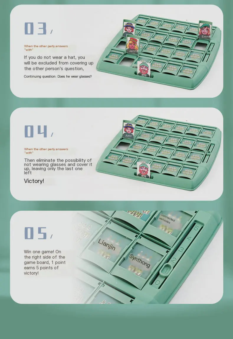 Gameboard with cards and text instructions on a green background