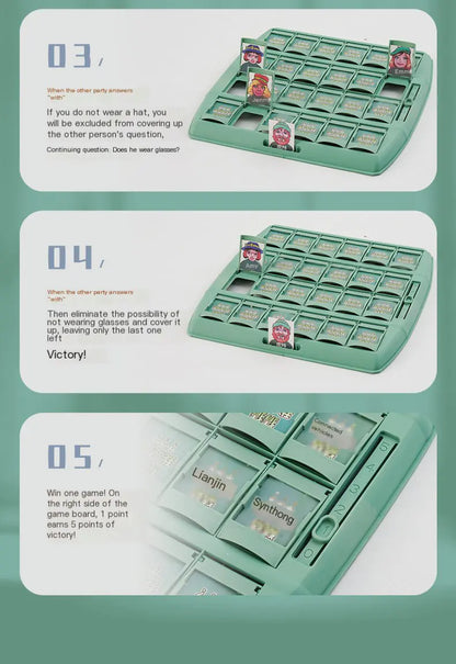 Gameboard with cards and text instructions on a green background