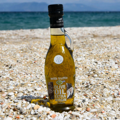 KORVEL Greek Extra Virgin Olive Oil with Truffle, Amphora 8.45 fl oz (250ml)
