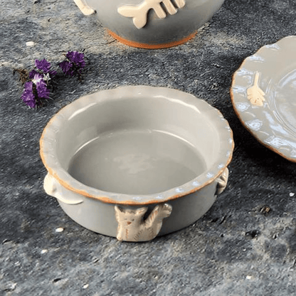 Elegant Stoneware Cat Bowl for Food and Water | Family Pet | Under $100 | Kitchen + Metal
