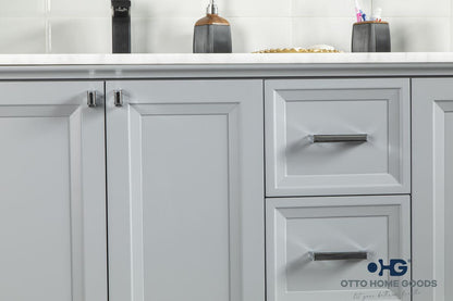 Isabel 60" Gray Double Bowls Bathroom Cabinet