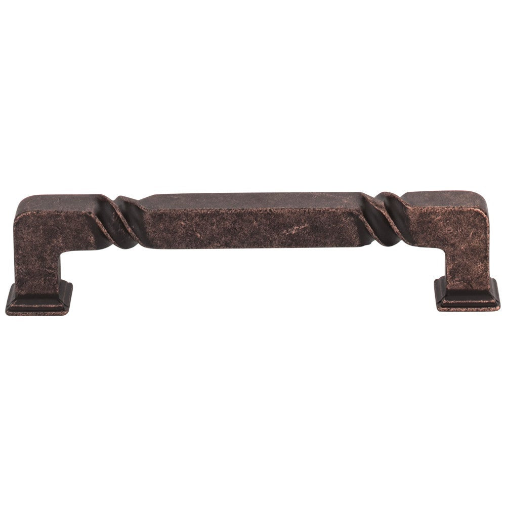 96 mm Center-to-Center Matte Black Rustic Twist Tahoe Cabinet Pull