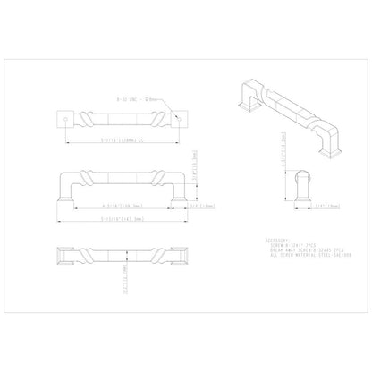 96 mm Center-to-Center Matte Black Rustic Twist Tahoe Cabinet Pull