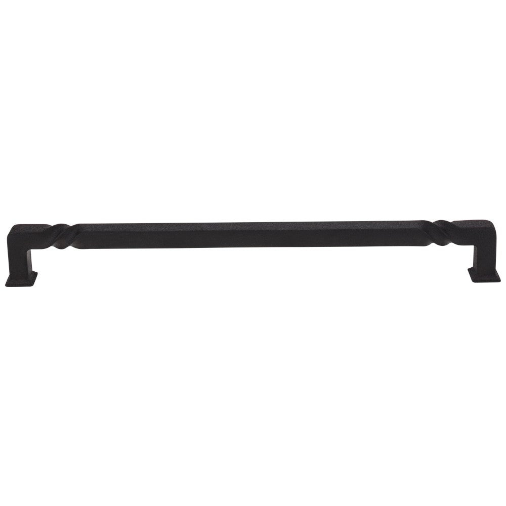 96 mm Center-to-Center Matte Black Rustic Twist Tahoe Cabinet Pull