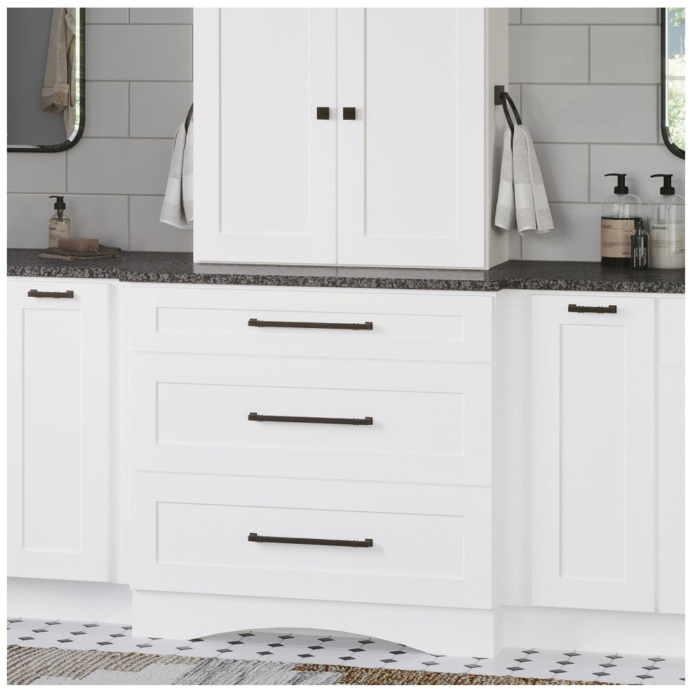 96 mm Center-to-Center Matte Black Rustic Twist Tahoe Cabinet Pull