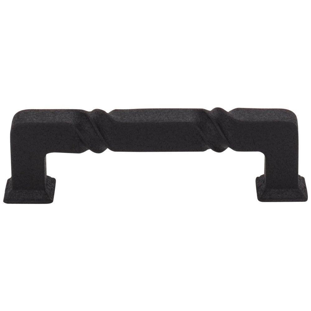 96 mm Center-to-Center Matte Black Rustic Twist Tahoe Cabinet Pull
