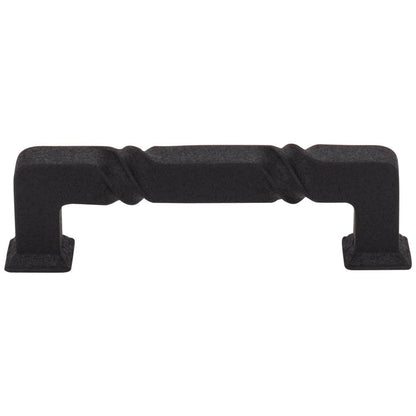 96 mm Center-to-Center Matte Black Rustic Twist Tahoe Cabinet Pull