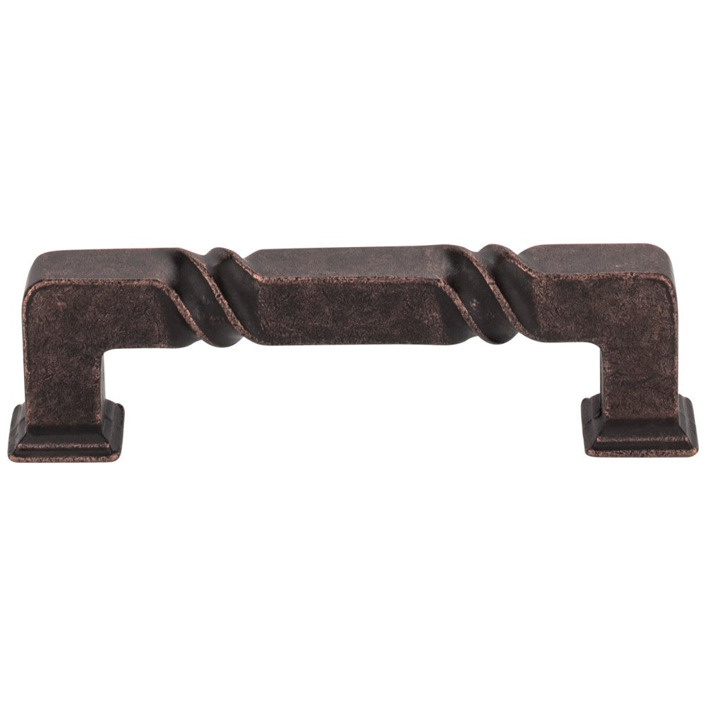 96 mm Center-to-Center Matte Black Rustic Twist Tahoe Cabinet Pull