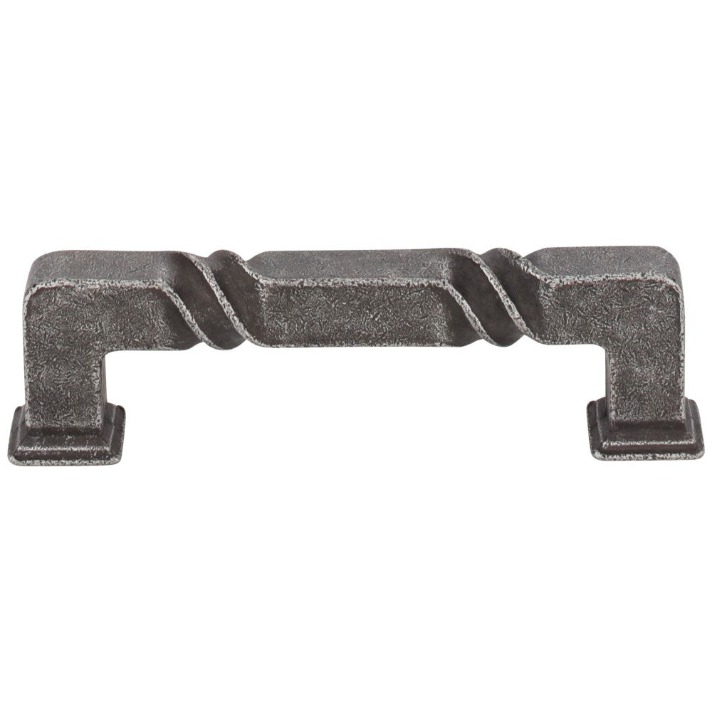 96 mm Center-to-Center Matte Black Rustic Twist Tahoe Cabinet Pull
