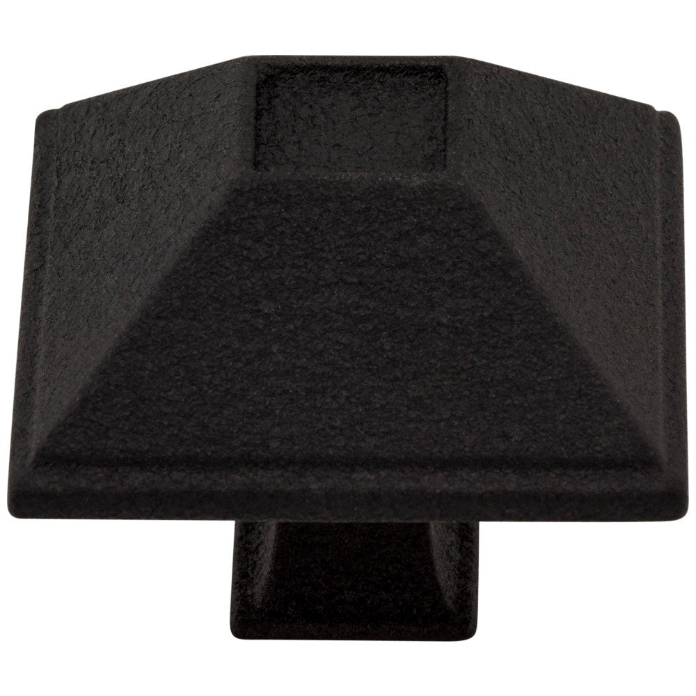 1-1/4" Overall Length Matte Black Square Tahoe Cabinet Knob