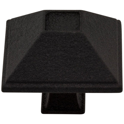 1-1/4" Overall Length Matte Black Square Tahoe Cabinet Knob