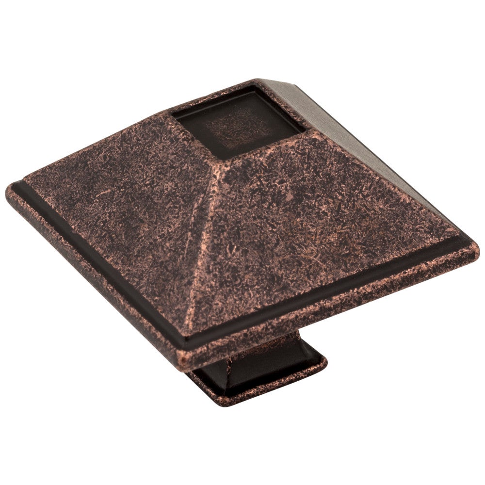 1-1/4" Overall Length Matte Black Square Tahoe Cabinet Knob