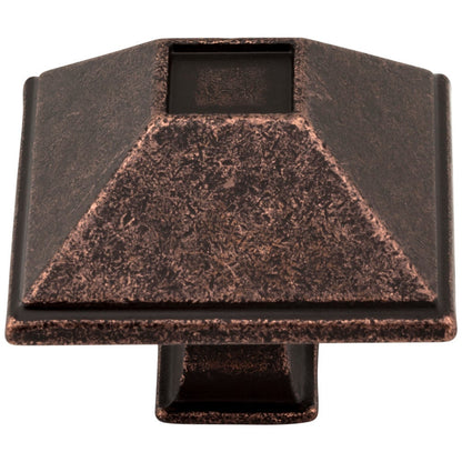 1-1/4" Overall Length Matte Black Square Tahoe Cabinet Knob
