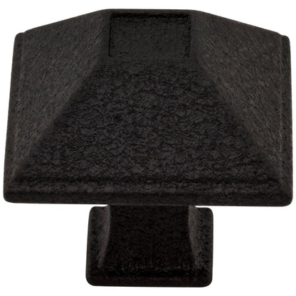 1-1/4" Overall Length Matte Black Square Tahoe Cabinet Knob