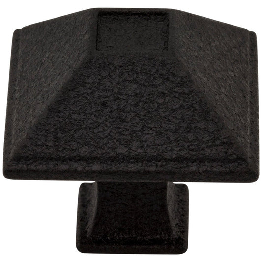 1-1/4" Overall Length Matte Black Square Tahoe Cabinet Knob