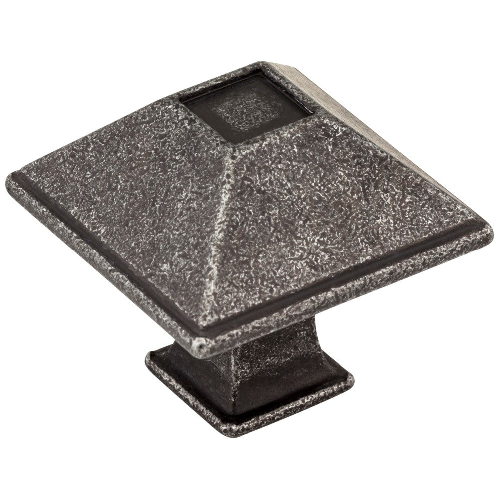 1-1/4" Overall Length Matte Black Square Tahoe Cabinet Knob