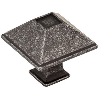 1-1/4" Overall Length Matte Black Square Tahoe Cabinet Knob