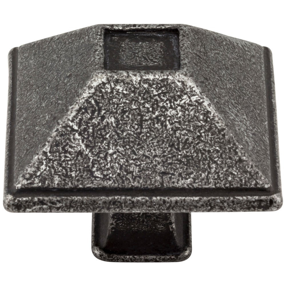 1-1/4" Overall Length Matte Black Square Tahoe Cabinet Knob