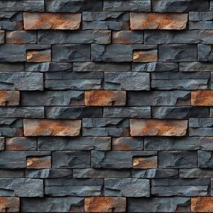 Chiseled Charcoal and Rust Stone