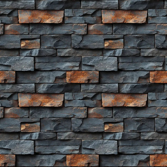 Chiseled Charcoal and Rust Stone