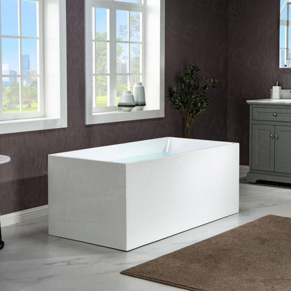 WOODBRIDGE 59" Acrylic Freestanding Bathtub Contemporary Soaking Tub