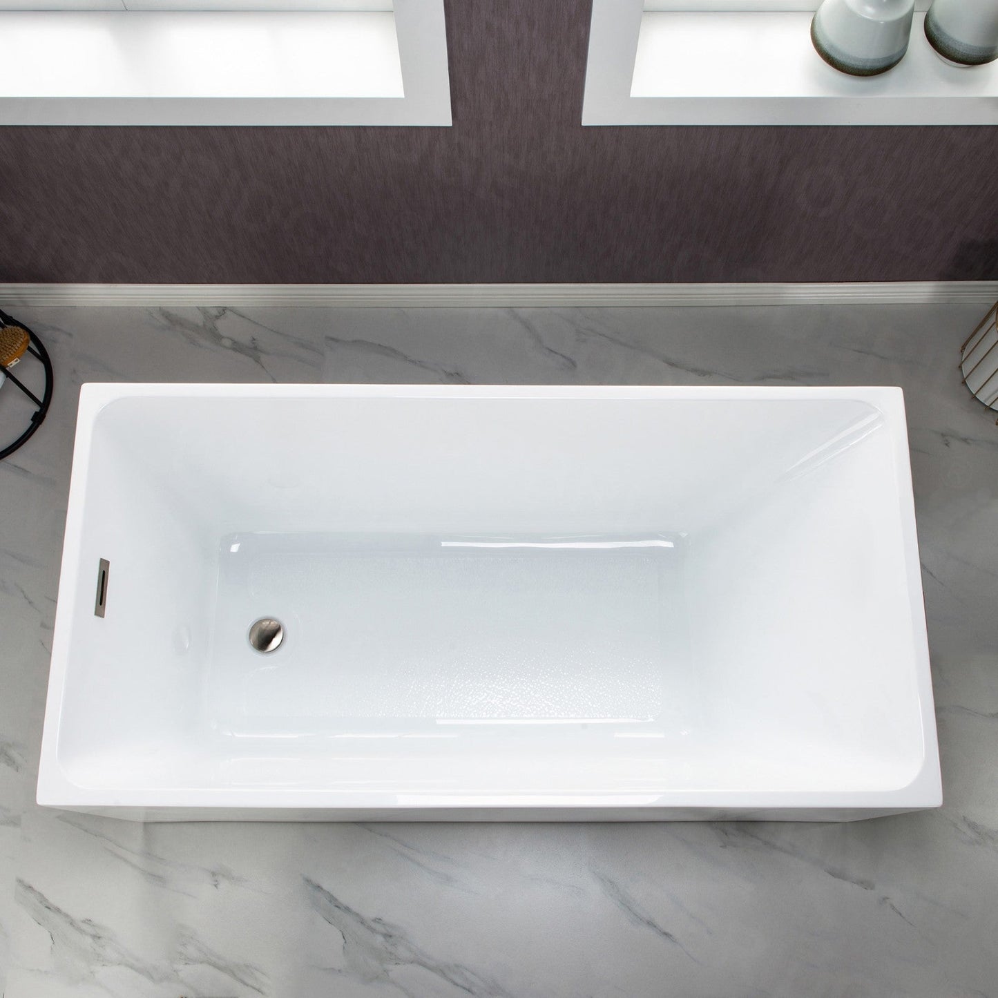 WOODBRIDGE 59" Acrylic Freestanding Bathtub Contemporary Soaking Tub